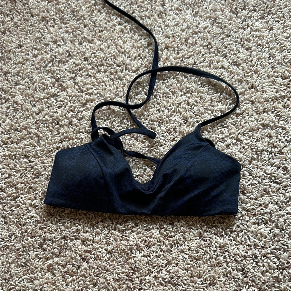 Athleta Black Swim Bra Minimalist Design